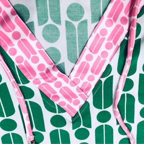 Macbeth Collection Geometric Print Bell Long Sleeve Cover Up Swimsuits Sz M NWOT - Picture 5 of 13